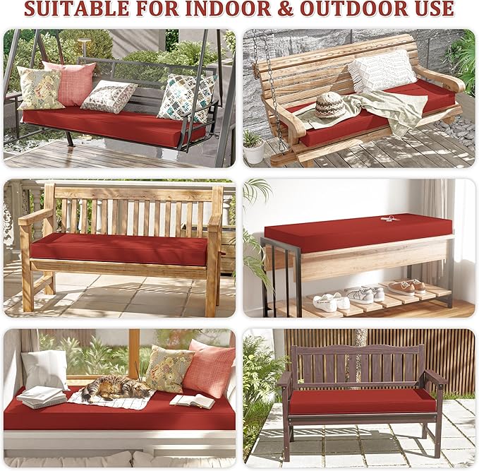 Premium Outdoor Bench Cushions for Patio Furniture 3.5inches Memory Foam Bench - Image 6