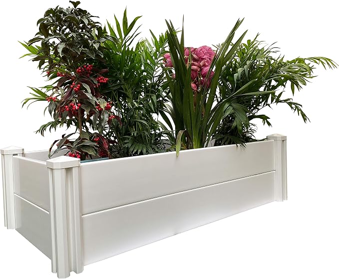 4' x 2' Vinyl Raised Garden Bed Screwless Planter Box by sunny+cosy