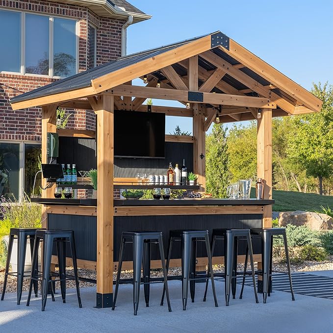 Backyard Discovery Palisade 9' x 6' Cedar Wood Outdoor Bar Set - Image 2