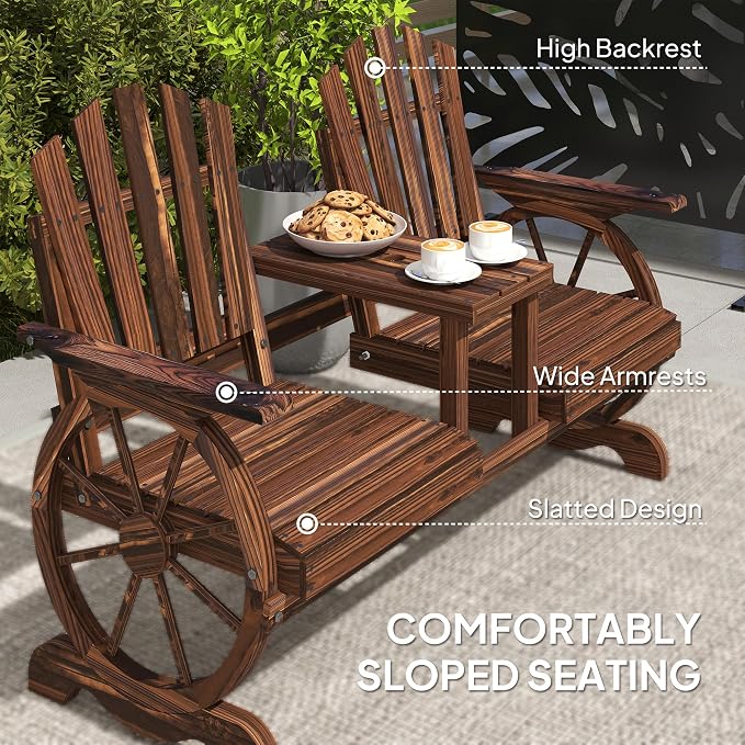 Outsunny Wooden Garden Bench - Image 6