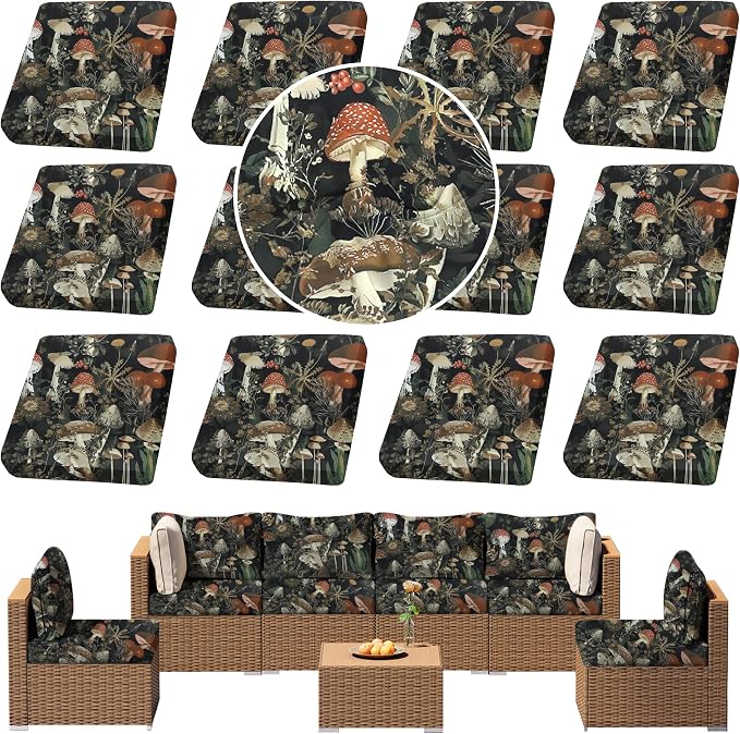 Outdoor Cushion Covers Set, Replacement by SUKAIKEQA
