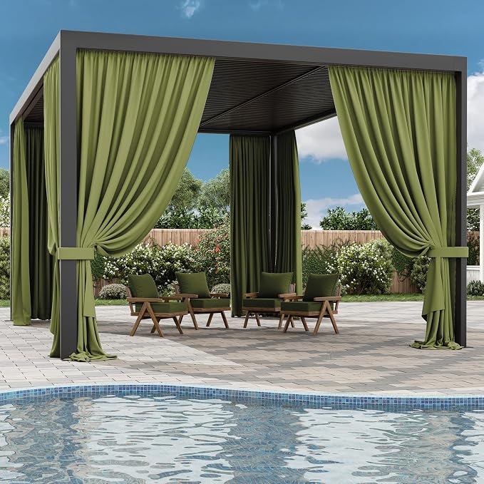 Gazebo Universal Replacement Privacy Curtain, 4-Panels Sidewall Curtains - Image 6