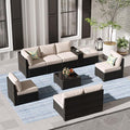 Jing's Villa 9-Piece Patio Furniture Set, All-Weather Outdoor Wicker Sectional by JingsVillaOutdoorFurniture