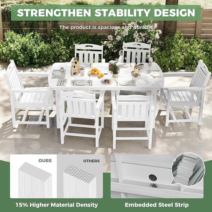 HDPE Outdoor Patio Dining Set - Image 4