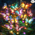 Solar Lights Outdoor Garden Decor: 6 Pack 102 Silk Butterflies by NFEVER