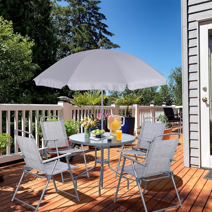 Vongrasig 6 Pieces Folding Patio Dining Set, All Weather Small Metal Outdoor - Image 9