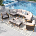 PHI VILLA 7-Piece Wicker Patio Furniture Set, Outdoor Half-Moon Curved by PHIVILLAThepioneerofcomfortablehouseholdsupplies