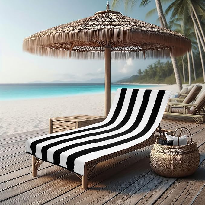 COTTON CRAFT Beach Lounge Chair Cover – 2 Pack Euro Spa Waffle Terry Towel - Image 3