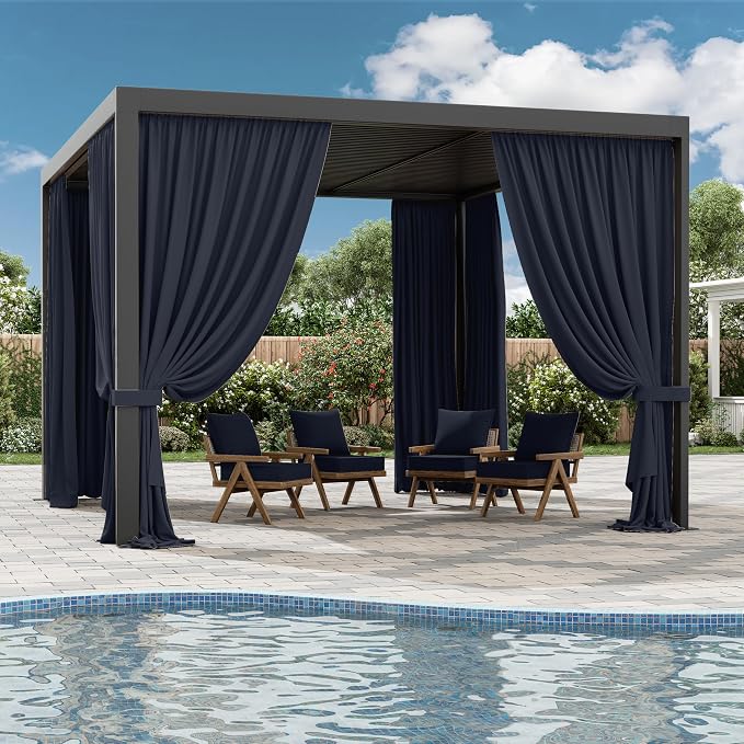 Gazebo Universal Replacement Privacy Curtain, 4-Panels Sidewall Curtains - Image 6