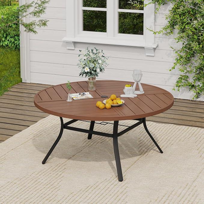VICLLAX 53" Round Outdoor Table, Patio Dining Table - Image 2