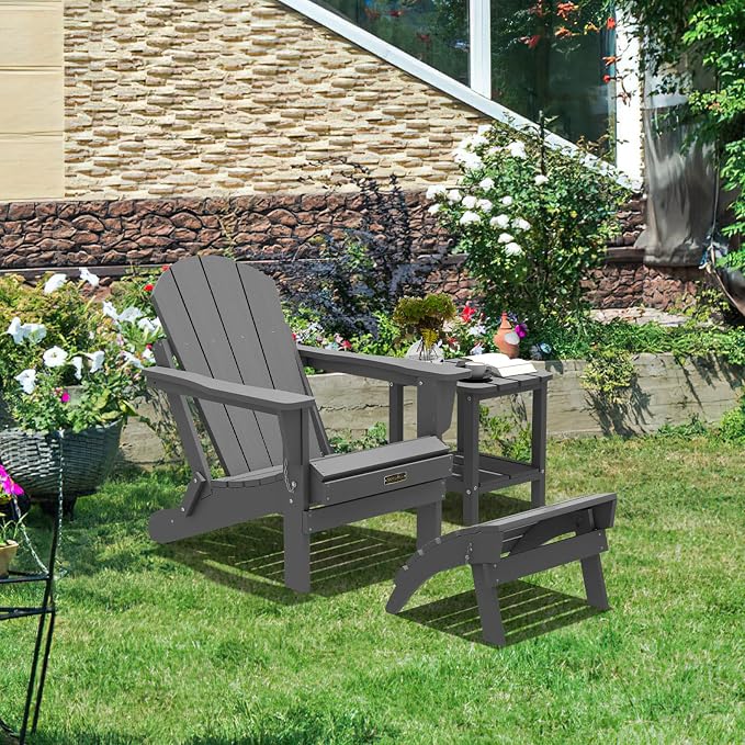 SERWALL Folding Adirondack Chair Footrest Set of 2, Adirondack Ottomans Without - Image 7