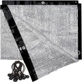 70% Aluminum Shade Cloth 13 FT x 14 FT, Durable Mesh Silver Tarps by UNIUP