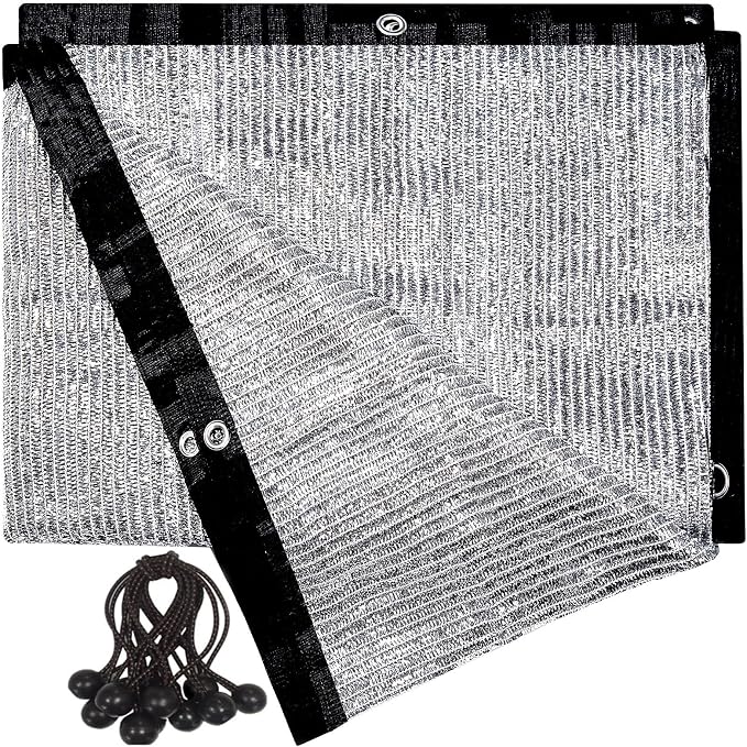 70% Aluminum Shade Cloth 13 FT x 14 FT, Durable Mesh Silver Tarps by UNIUP