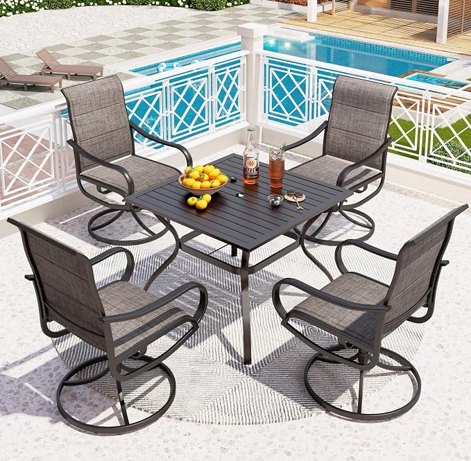 PHI VILLA 5 Piece Patio Dining Set by PHIVILLAThepioneerofcomfortablehouseholdsupplies