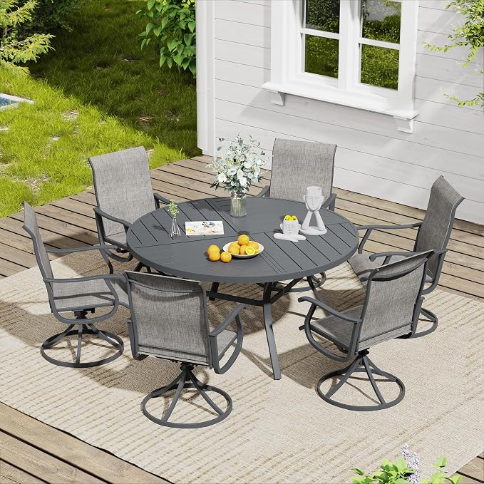 VICLLAX 47.2" Round Outdoor Table, Patio Dining Table - Image 4