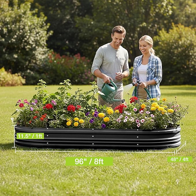 WORKPRO 2PK 8x4x1ft Outdoor Galvanized Raised Garden Bed, Easy Assembly Planter - Image 4