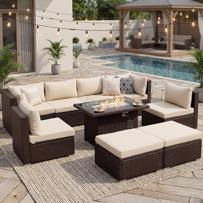 NICESOUL 29.3'' High Back Outdoor Patio Sectional Furniture - Image 2