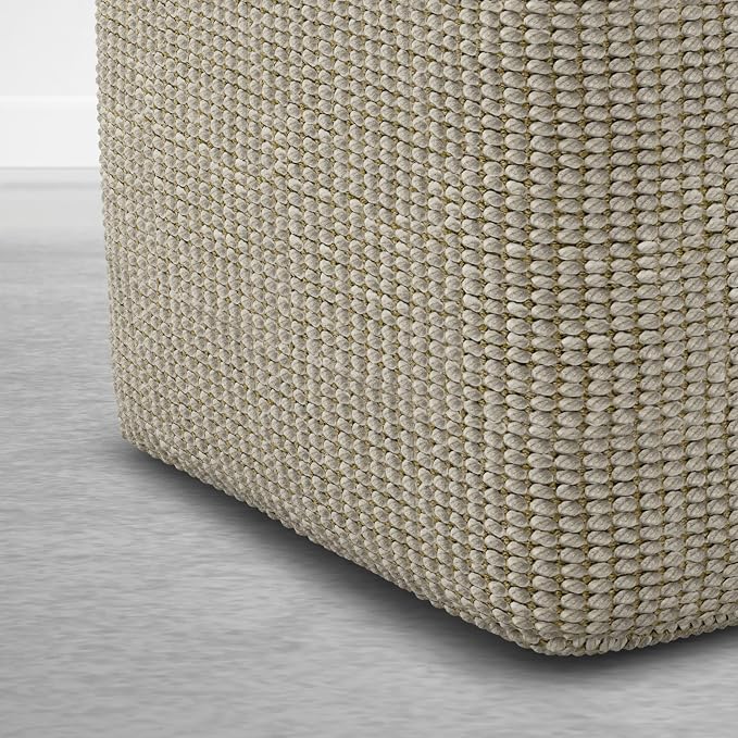 SIMPLIHOME Zelma Square Pouf – 18 inch Wide Upholstered PET Polyester Ottoman - Image 6