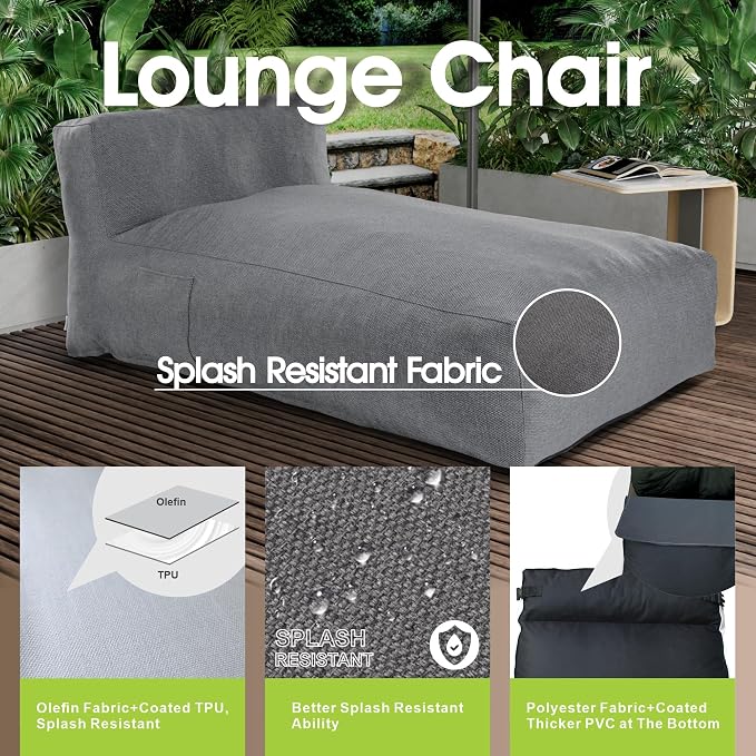 Outdoor Bean Bed Chair Sun Lounger, Outdoor Couch Sofa - Image 6