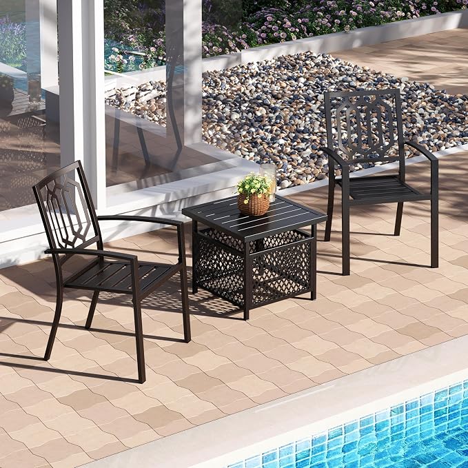 PHI VILLA 3 Piece Outdoor Bistro Set - Image 2