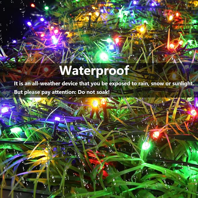 Joomer Solar Christmas Lights Outdoor, 105FT 300 LED 8 Modes Solar String - Image 4
