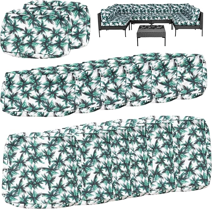 14Pcs Outdoor Cushion Covers Replacement Washable Waterproof UV w/Zipper - Image 6