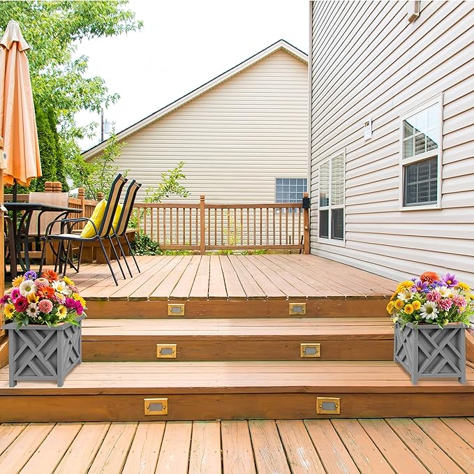 Lattice Design Outdoor Planter Box 2-Pack - Image 5