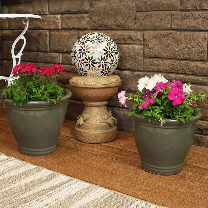 Sunnydaze Round Ceramic Planter - Image 6