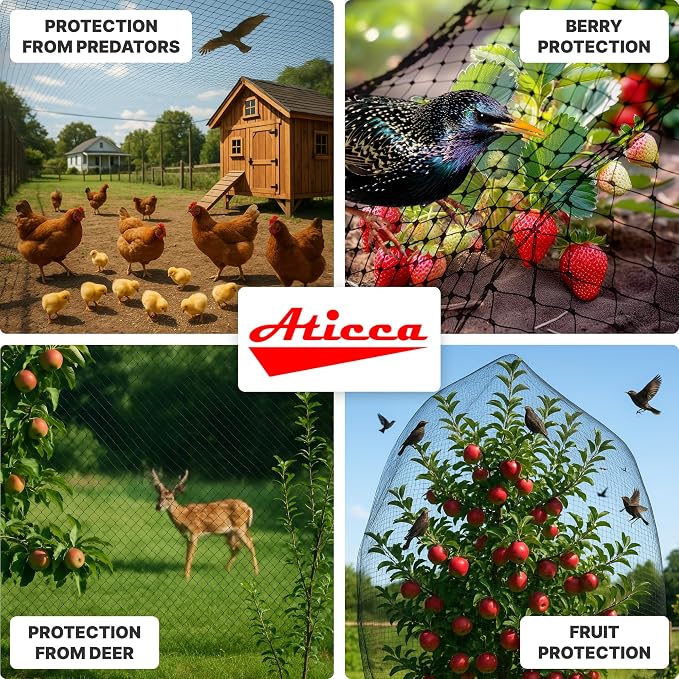 Heavy Duty Bird Netting for Garden Protection & Fruit Trees, 25x25 Ft - Image 6