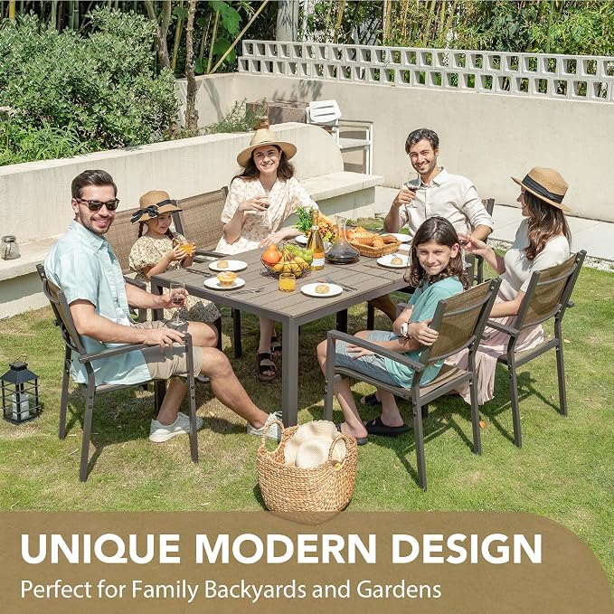 Devoko Patio Dining Set 7 Piece Outdoor Furniture - Image 7