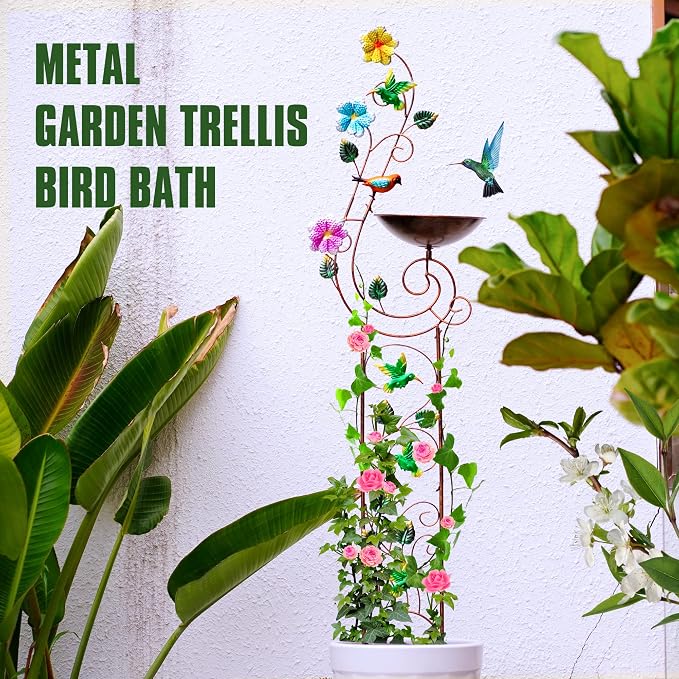 57" Height Metal Bird Bath - Image 7