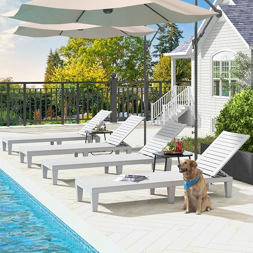DWVO Outdoor Chaise Lounge, Pool Lounge Chair Set of 2 w/ 5-Level Backrest - Image 7