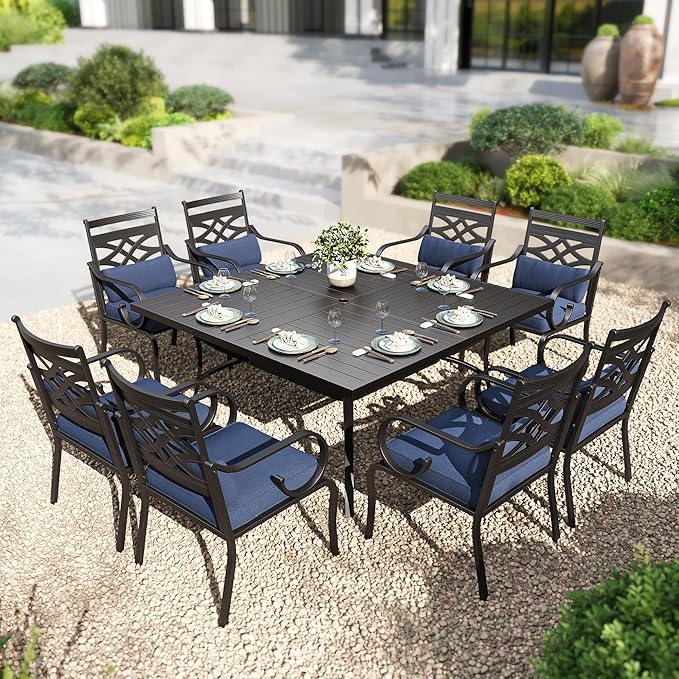 PHI VILLA 9 Pieces Outdoor Dining Set by PHIVILLAThepioneerofcomfortablehouseholdsupplies