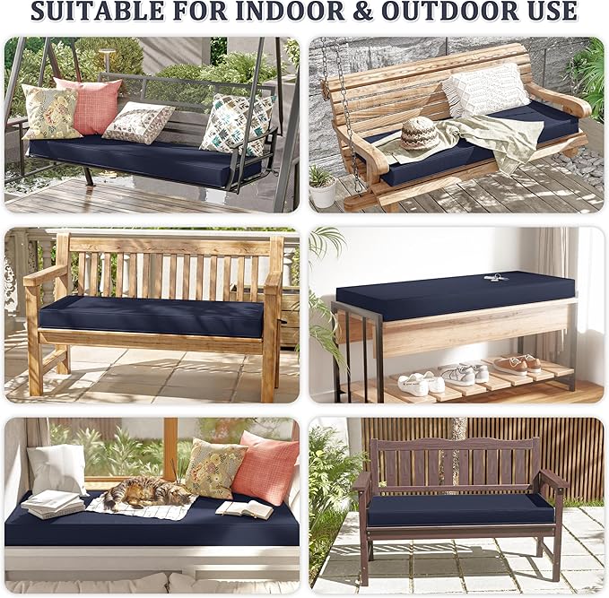Premium Outdoor Bench Cushions for Patio Furniture 3.5inches Memory Foam Bench - Image 6