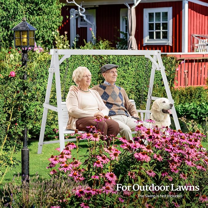 VINGLI 5FT Wooden Swing Frame, 660 LBS Heavy Duty A-Frame Porch Swing Stand - Image 7