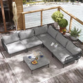 6-Piece Patio Furniture Set, Weather-Resistant Metal Frame Conversation Set by VredHom