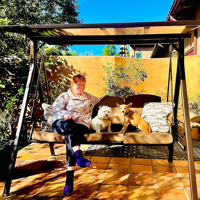 PURPLE LEAF Outdoor Patio Porch Swing by PURPLELEAF