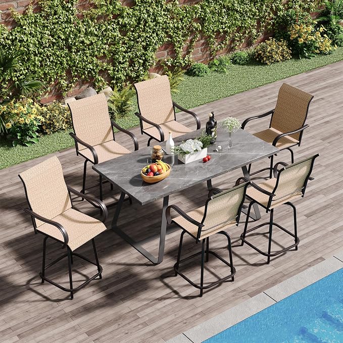 Patio Swivel Bar Stools Set of 6 - Image 2