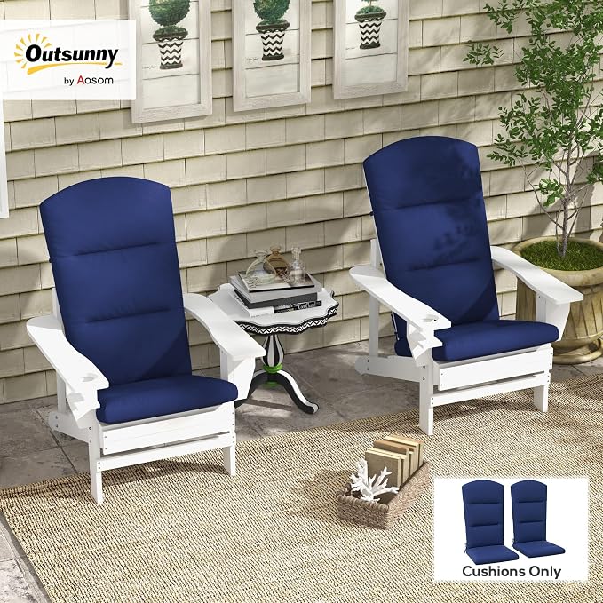 Outsunny 2 Piece Adirondack Chair Cushions, 59 x 20.5 x 2 inch Outdoor Chair - Image 2