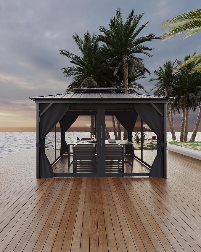GarveeLife Hardtop Gazebo 10 ft x12 ft by GarveeLife