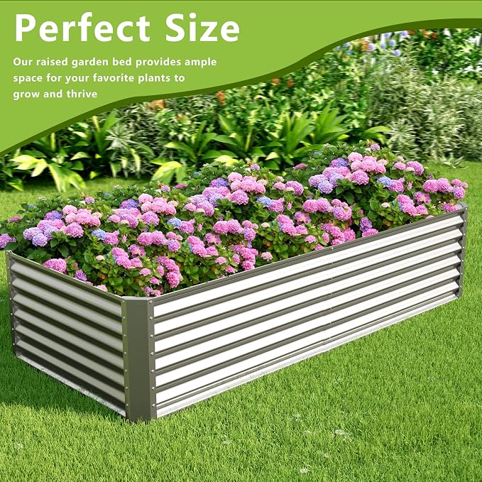 8x2x2FT Galvanized Raised Garden Bed, Galvanized Planter Boxes Outdoor - Image 5