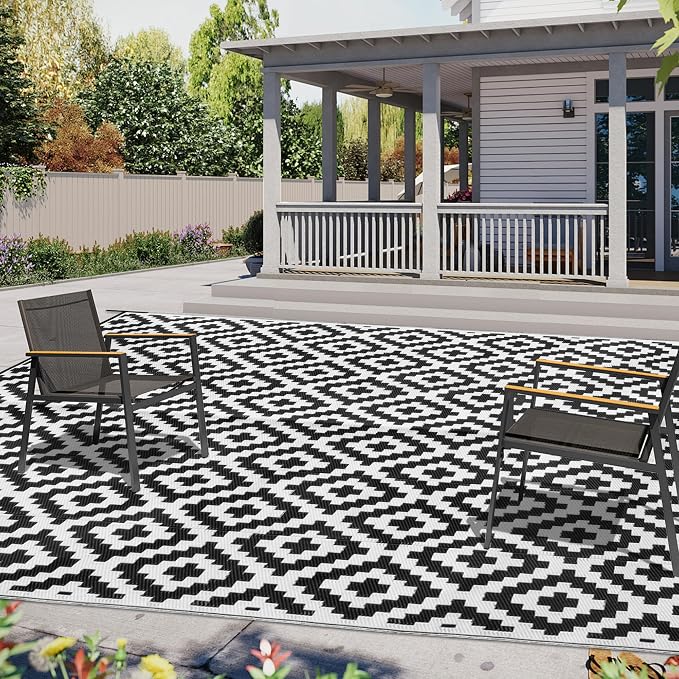 SAND MINE Waterproof Outdoor Rug 8x10 ft, Plastic Reversible Rug, Modern Area - Image 5