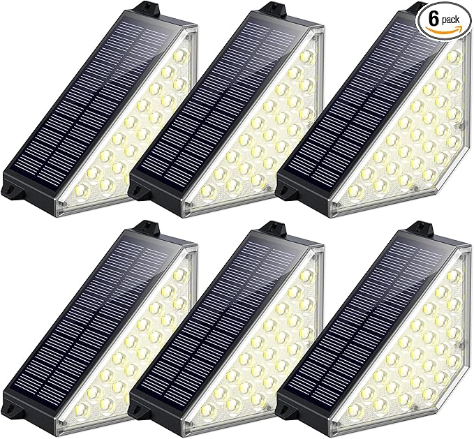 TECKNET Solar Step Lights for Outside, 2 Adjustable Brightness, 2 Mounting by Tecknet