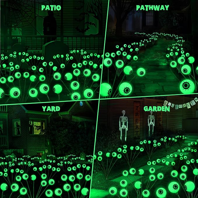 BrizLabs 4 Pack 24 LED Halloween Solar Lights, 2 Modes Outdoor Halloween - Image 7