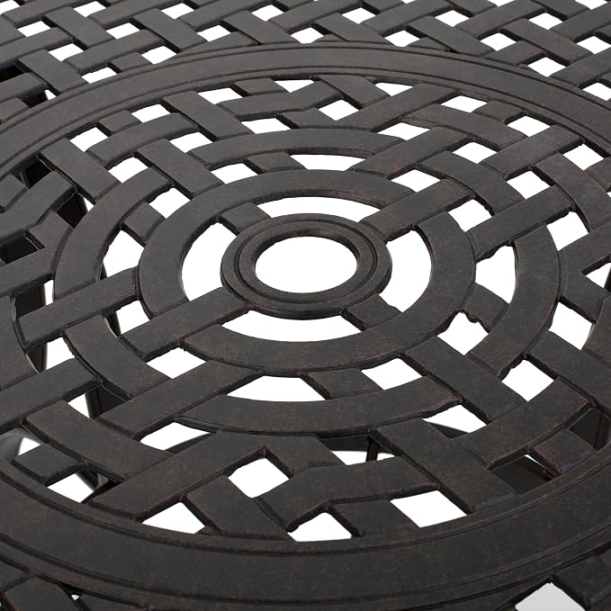 Christopher Knight Home Alfresco Outdoor Cast Aluminum Circular Dining Table - Image 9