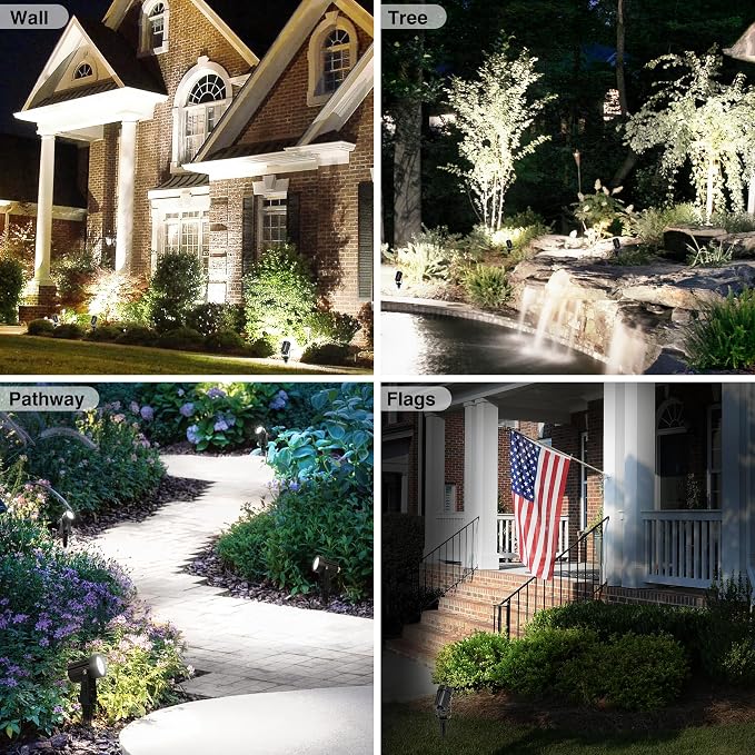 Solar Spot Lights Outdoor, Solar Landscape Spotlights IP65 Waterproof 9.8ft - Image 2