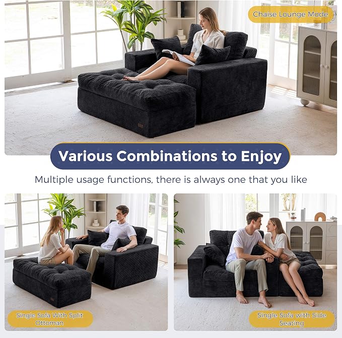 MAXYOYO Modular Sectional Chaise Lounge Sofa, Upholstered Lounge Chair - Image 3