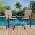 GarveeLife 2 Piece Outdoor Swivel Bar Chairs, Patio High Swivel Bar Stools by GarveeLife