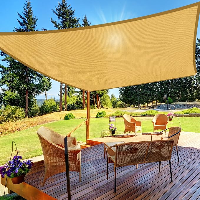HappyTrends Sun Shade Sail, Heavy Duty UV Protection Beach Shade Canopy Wind by HappyTrends
