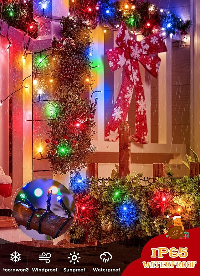Brightown Solar Christmas Lights Outdoor, 4 Pack Total 184FT 480 LED Solar - Image 5